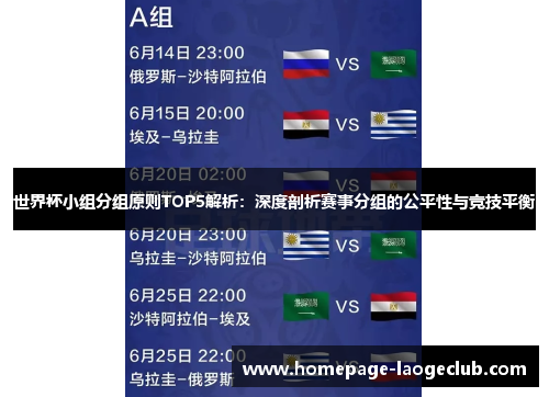 世界杯小组分组原则TOP5解析：深度剖析赛事分组的公平性与竞技平衡